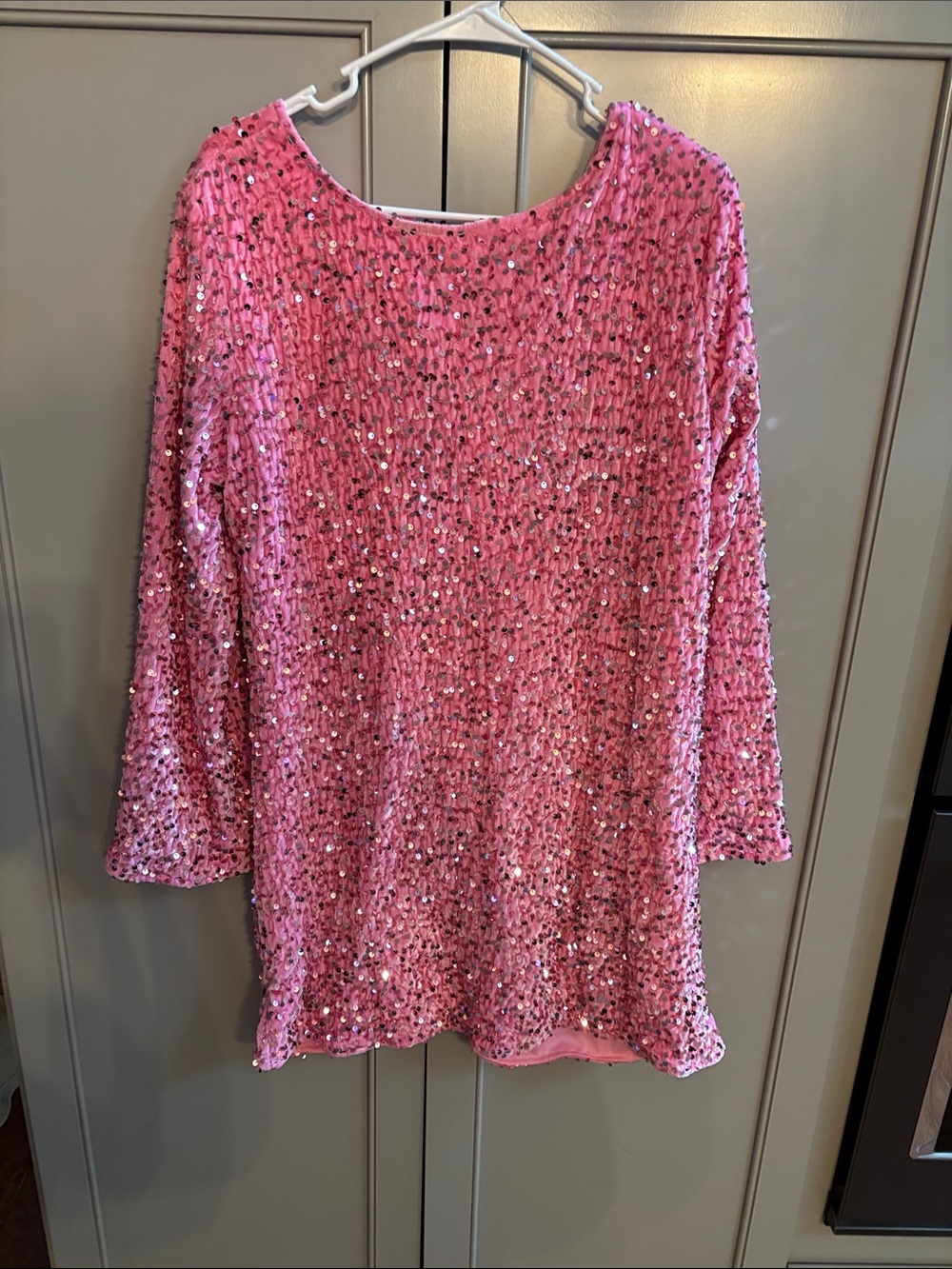 Beautiful Pink Sequins Party Dress sz L